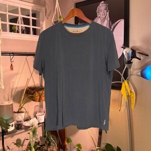 Eddie Bauer FreeDry T-Shirt Mens Large Blue Excellent Active Short Sleeve Crew